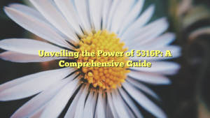 Unveiling the Power of 5316P: A Comprehensive Guide